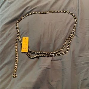 Tory Burch Leather and Chain Belt